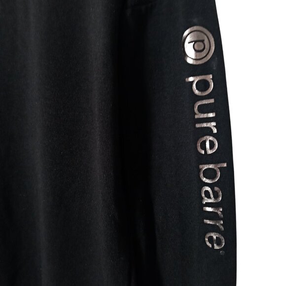 Pure Barre Womens Logo Sweatshirt Black Modal Blend Fleece Long Sleeve Size S - Picture 4 of 8